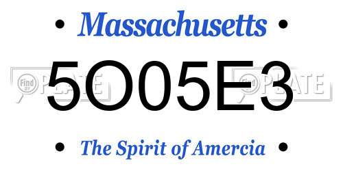 5O05E3 Massachusetts License Plate