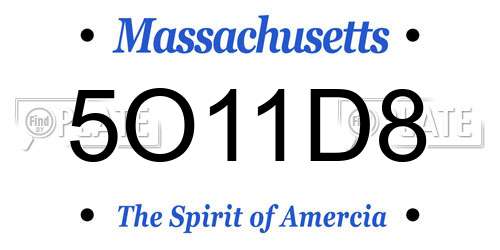 5O11D8 Massachusetts License Plate