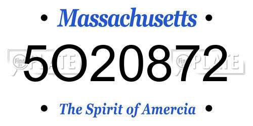 5O20872 Massachusetts License Plate