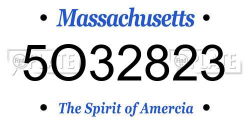 5O32823 Massachusetts License Plate