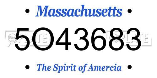 5O43683 Massachusetts License Plate