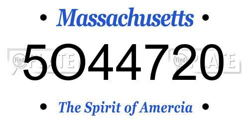 5O44720 Massachusetts License Plate