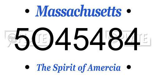 5O45484 Massachusetts License Plate