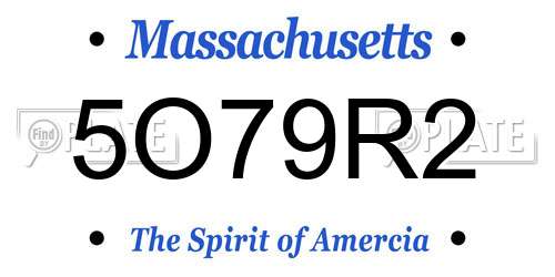 5O79R2 Massachusetts License Plate