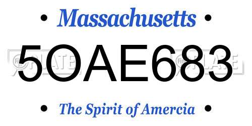 5OAE683 Massachusetts License Plate