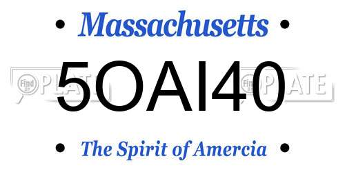 5OAI40 Massachusetts License Plate