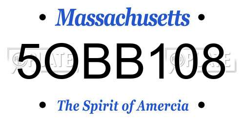 5OBB108 Massachusetts License Plate