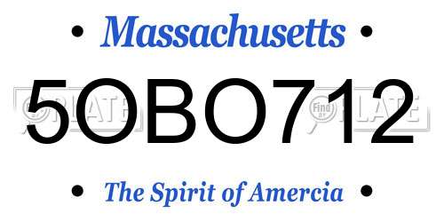 5OBO712 Massachusetts License Plate