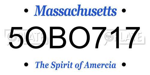 5OBO717 Massachusetts License Plate