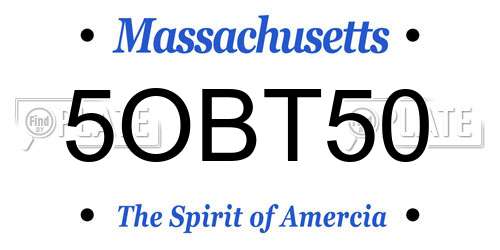 5OBT50 Massachusetts License Plate
