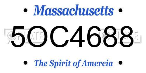 5OC4688 Massachusetts License Plate