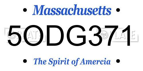 5ODG371 Massachusetts License Plate