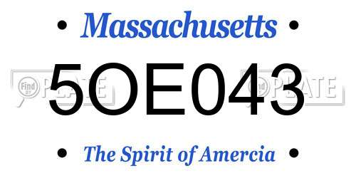 5OE043 Massachusetts License Plate