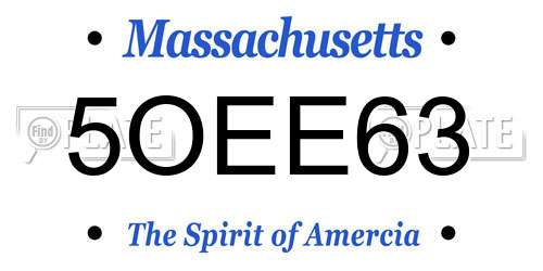 5OEE63 Massachusetts License Plate