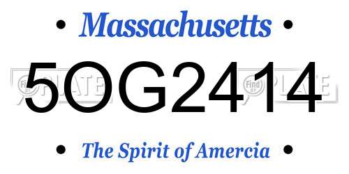 5OG2414 Massachusetts License Plate