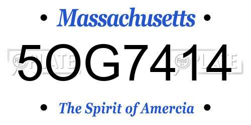 5OG7414 Massachusetts License Plate