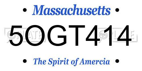 5OGT414 Massachusetts License Plate