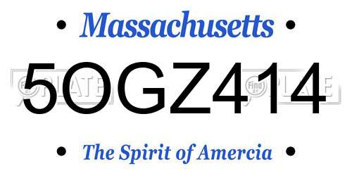 5OGZ414 Massachusetts License Plate