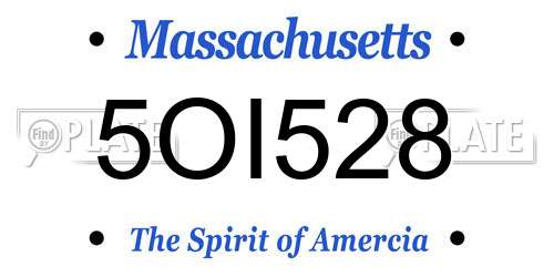 5OI528 Massachusetts License Plate