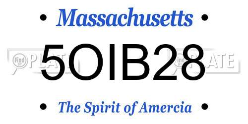 5OIB28 Massachusetts License Plate