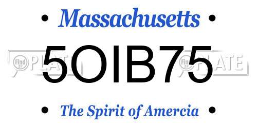 5OIB75 Massachusetts License Plate