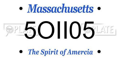5OII05 Massachusetts License Plate