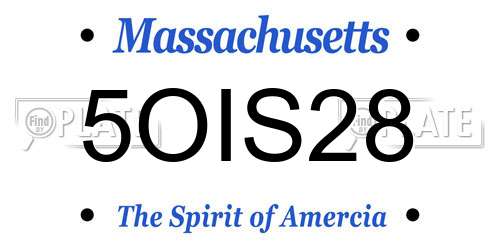5OIS28 Massachusetts License Plate