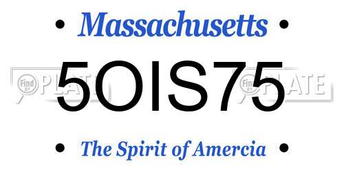 5OIS75 Massachusetts License Plate