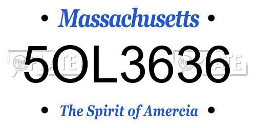 5OL3636 Massachusetts License Plate