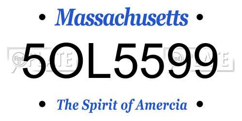 5OL5599 Massachusetts License Plate