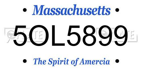 5OL5899 Massachusetts License Plate