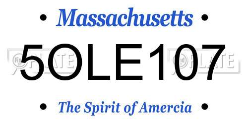 5OLE107 Massachusetts License Plate