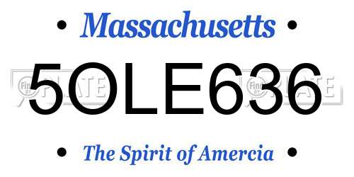 5OLE636 Massachusetts License Plate
