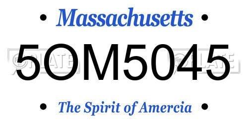 5OM5045 Massachusetts License Plate