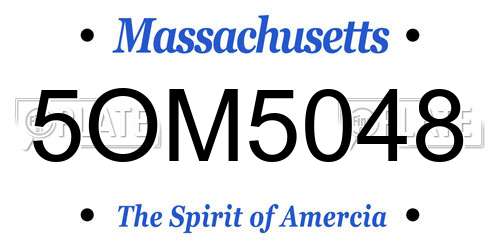 5OM5048 Massachusetts License Plate