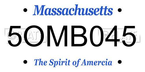 5OMB045 Massachusetts License Plate