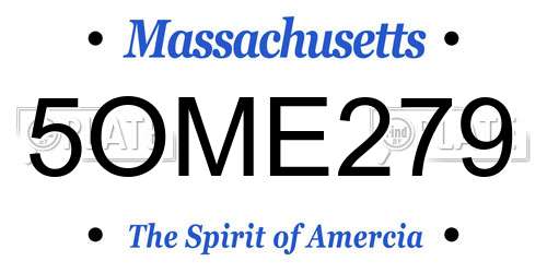 5OME279 Massachusetts License Plate