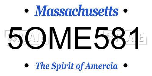 5OME581 Massachusetts License Plate