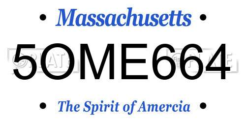 5OME664 Massachusetts License Plate