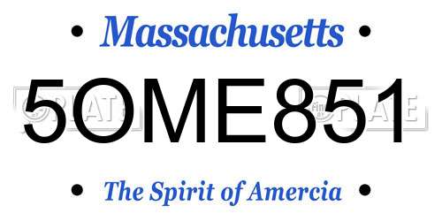 5OME851 Massachusetts License Plate