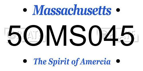 5OMS045 Massachusetts License Plate