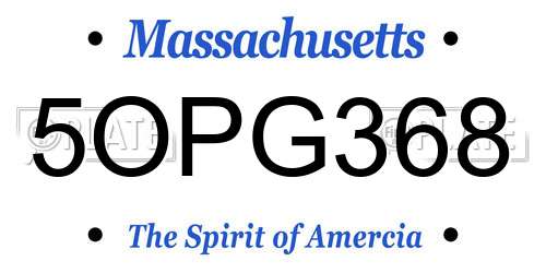 5OPG368 Massachusetts License Plate