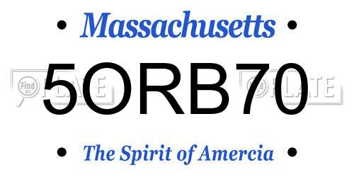 5ORB70 Massachusetts License Plate