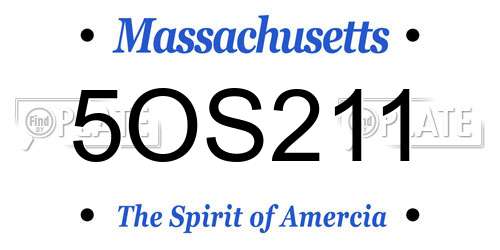 5OS211 Massachusetts License Plate