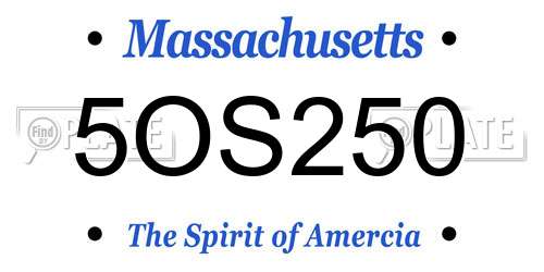 5OS250 Massachusetts License Plate