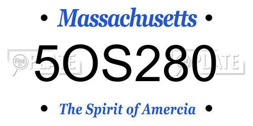 5OS280 Massachusetts License Plate