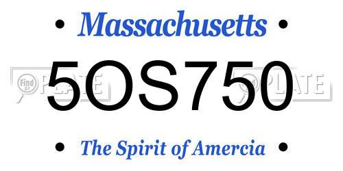 5OS750 Massachusetts License Plate