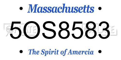 5OS8583 Massachusetts License Plate
