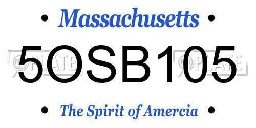 5OSB105 Massachusetts License Plate