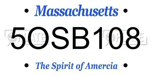 5OSB108 Massachusetts License Plate